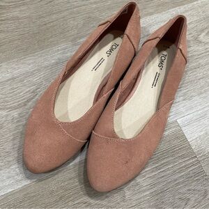 TOMS Jutti Neat Pink Suede Ballet Flats